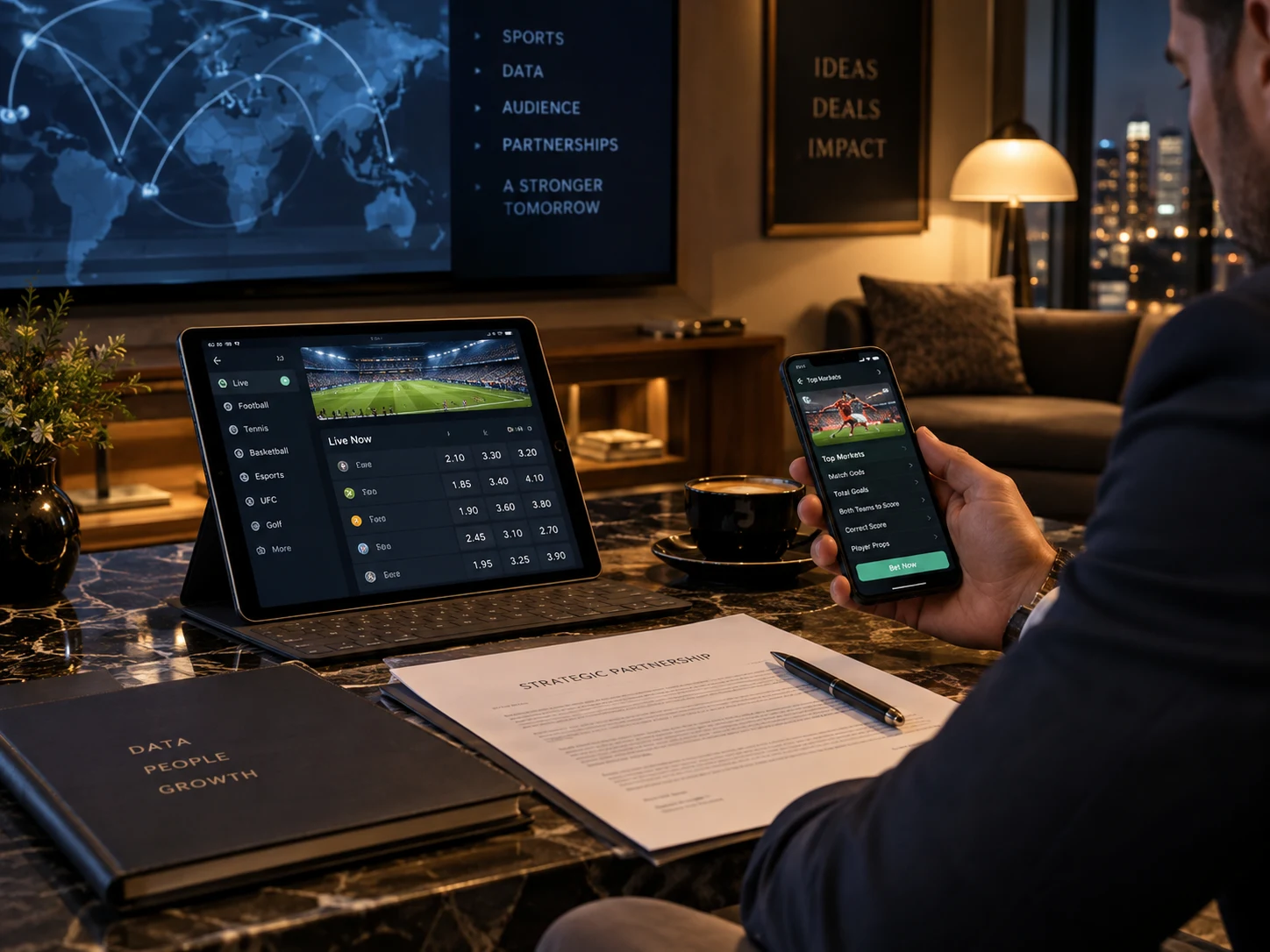 Партнёрская модель в sportsbook: мобильное приложение, аналитика и договор на столе